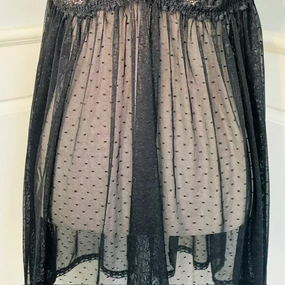 Savage X Fenty NWT Black Lace Trim Sheer Babydoll Nightie 1X New - Picture 4 of 9